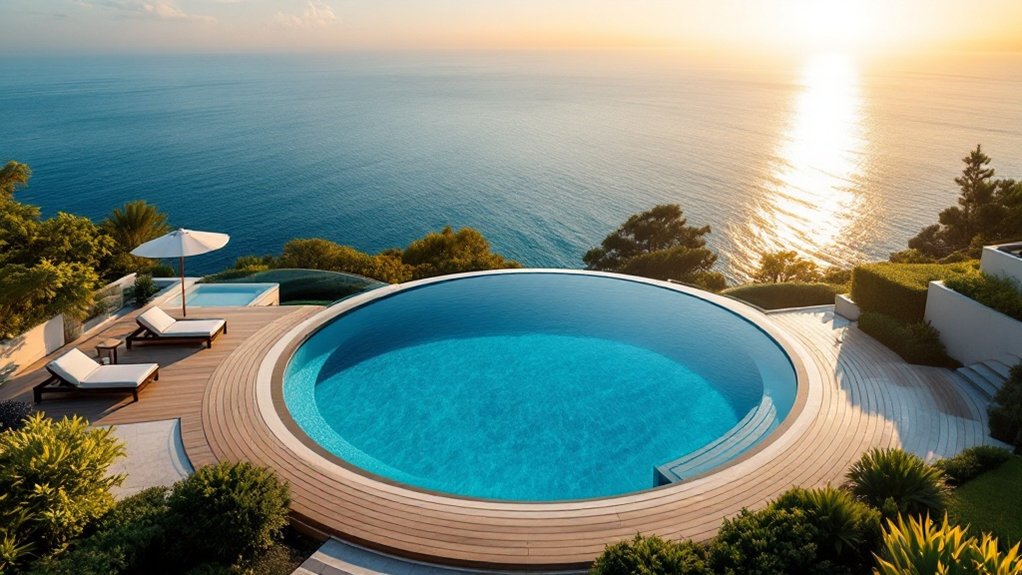 luxury round pool design